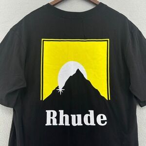 Rhude Moonlight T-Shirt Black Yellow Double Sided SZ XL Streetwear Designer SK8